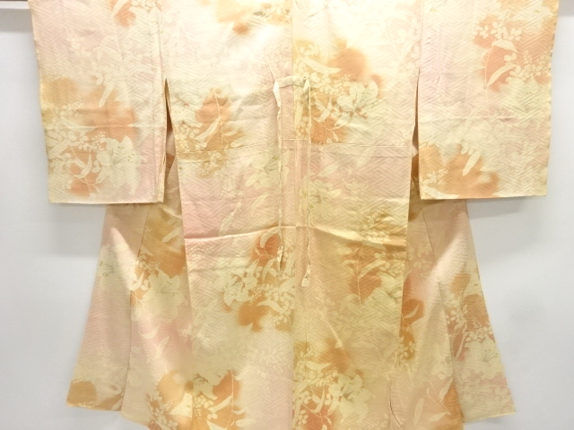 アンティーク　紋錦紗百合模様単衣長襦袢